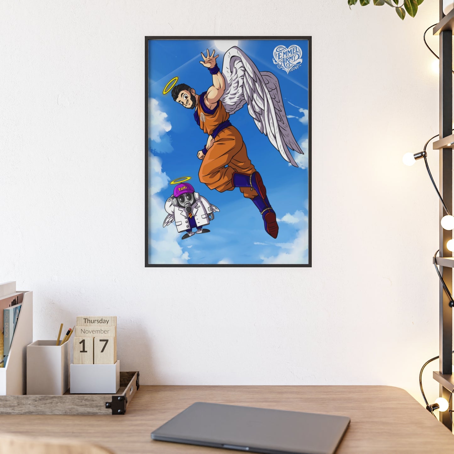 Jan x Dragonball (Farewell Akira) - Poster mit Holzrahmen