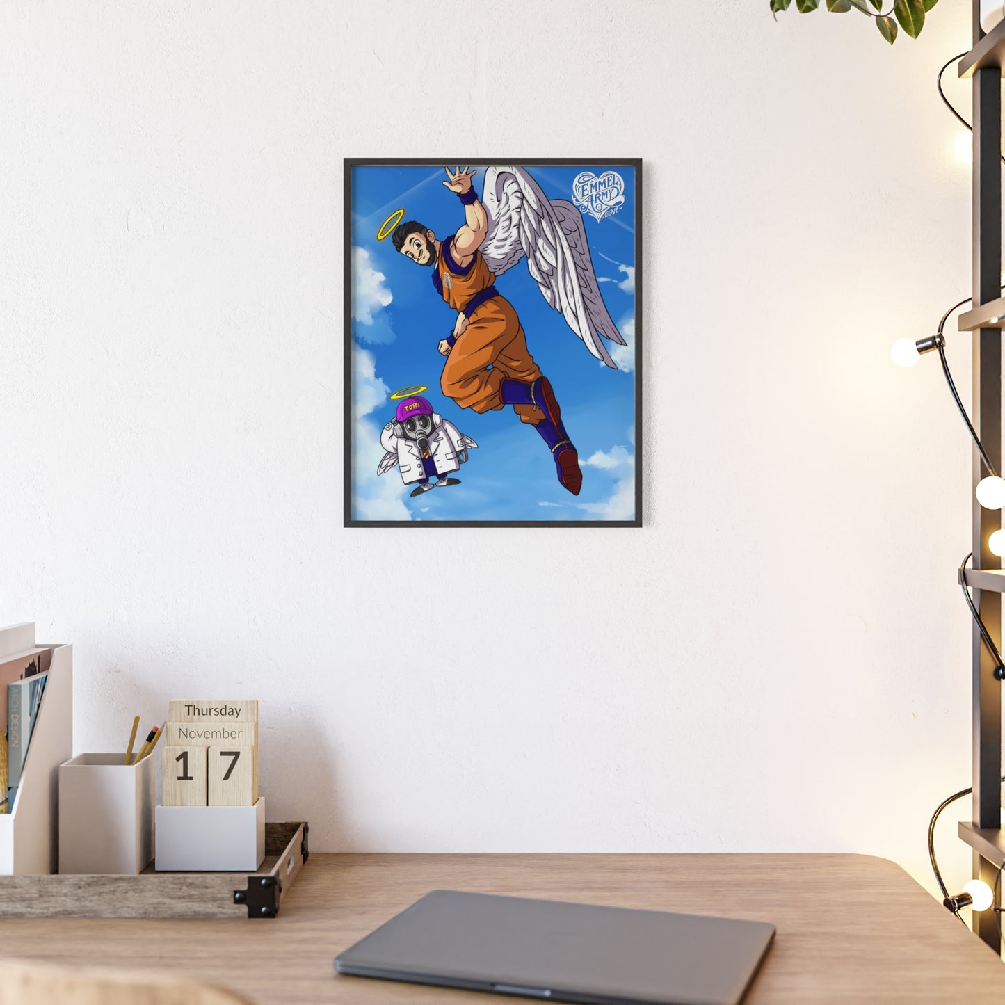 Jan x Dragonball (Farewell Akira) - Poster mit Holzrahmen