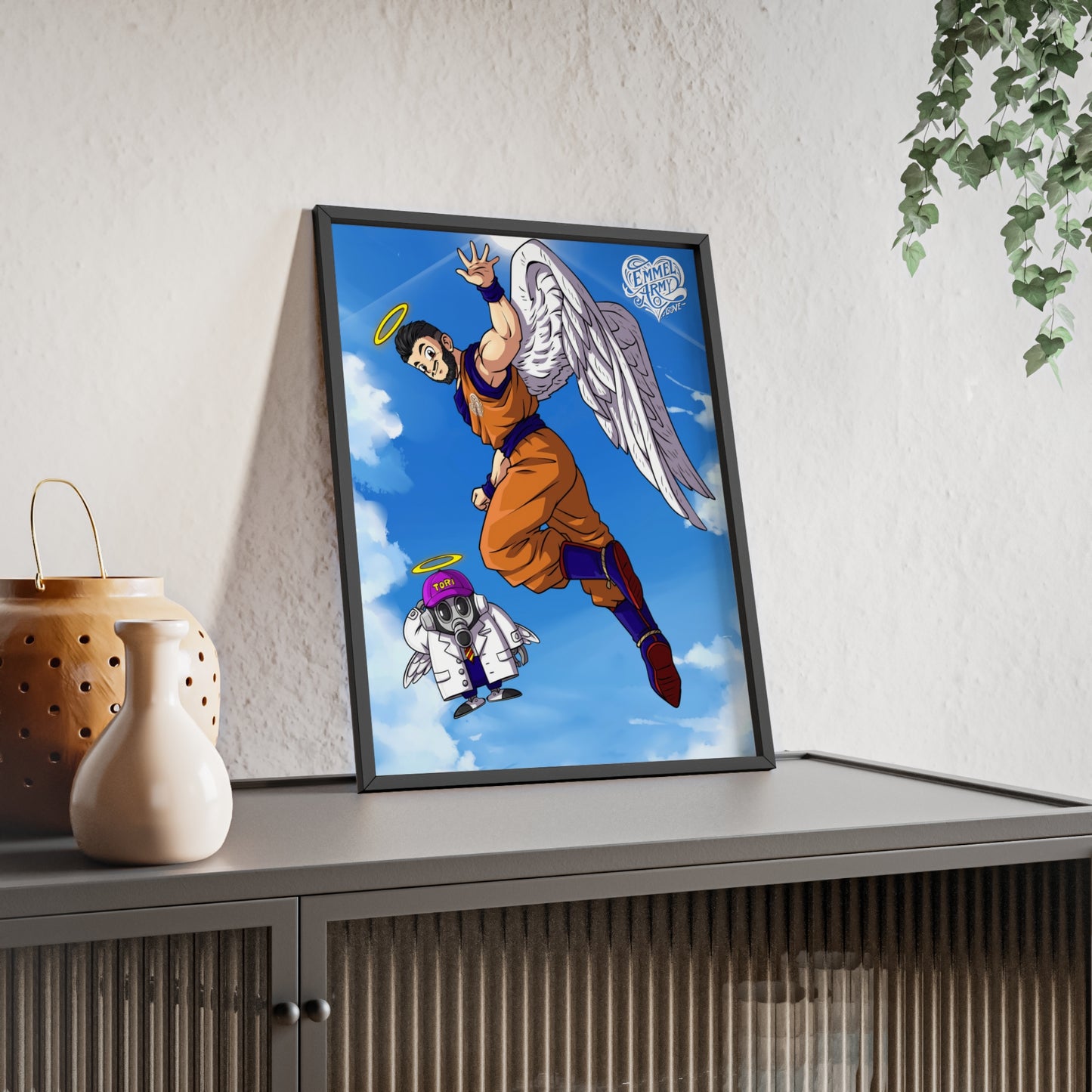 Jan x Dragonball (Farewell Akira) - Poster mit Holzrahmen