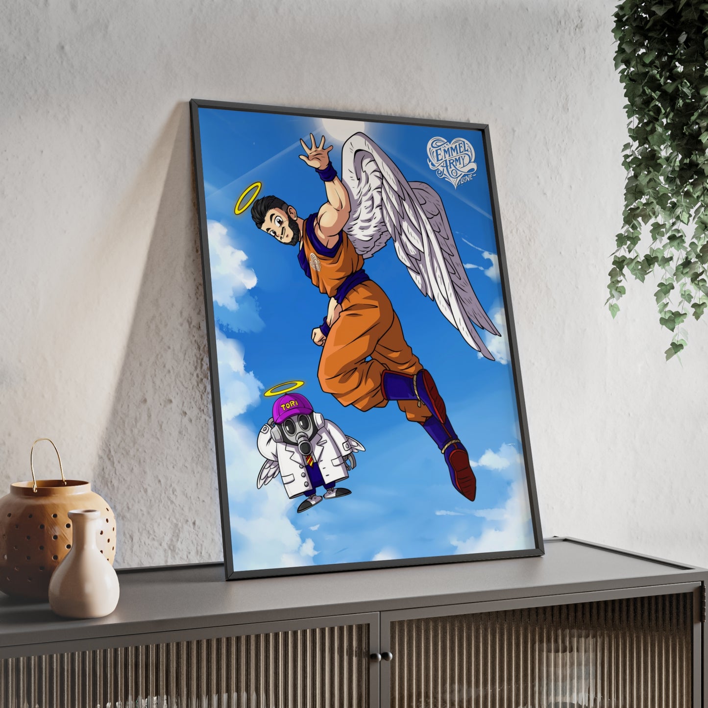 Jan x Dragonball (Farewell Akira) - Poster mit Holzrahmen