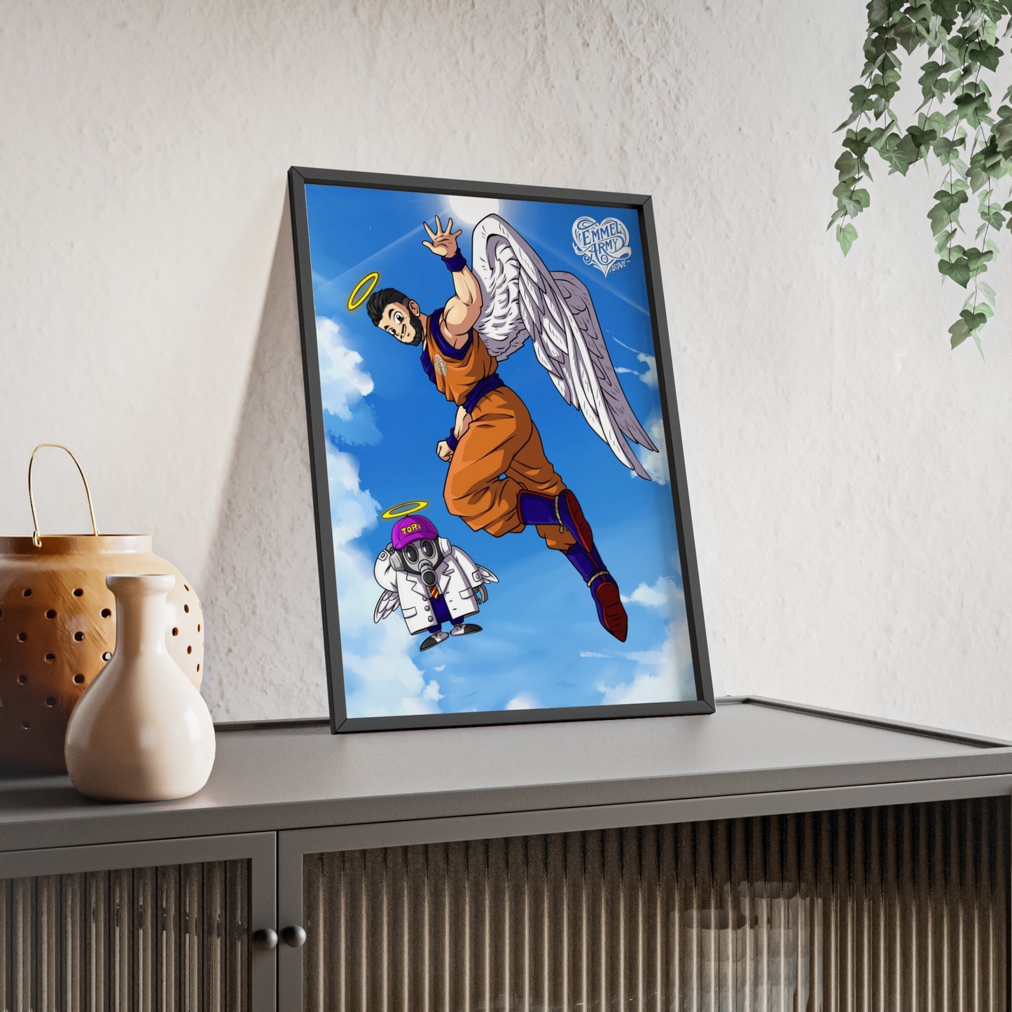 Jan x Dragonball (Farewell Akira) - Poster mit Holzrahmen