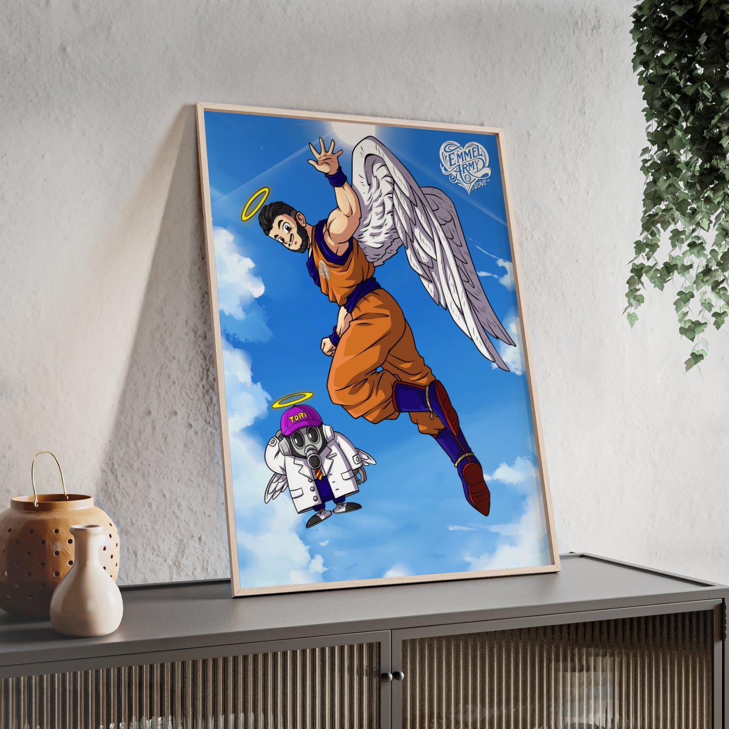 Jan x Dragonball (Farewell Akira) - Poster mit Holzrahmen