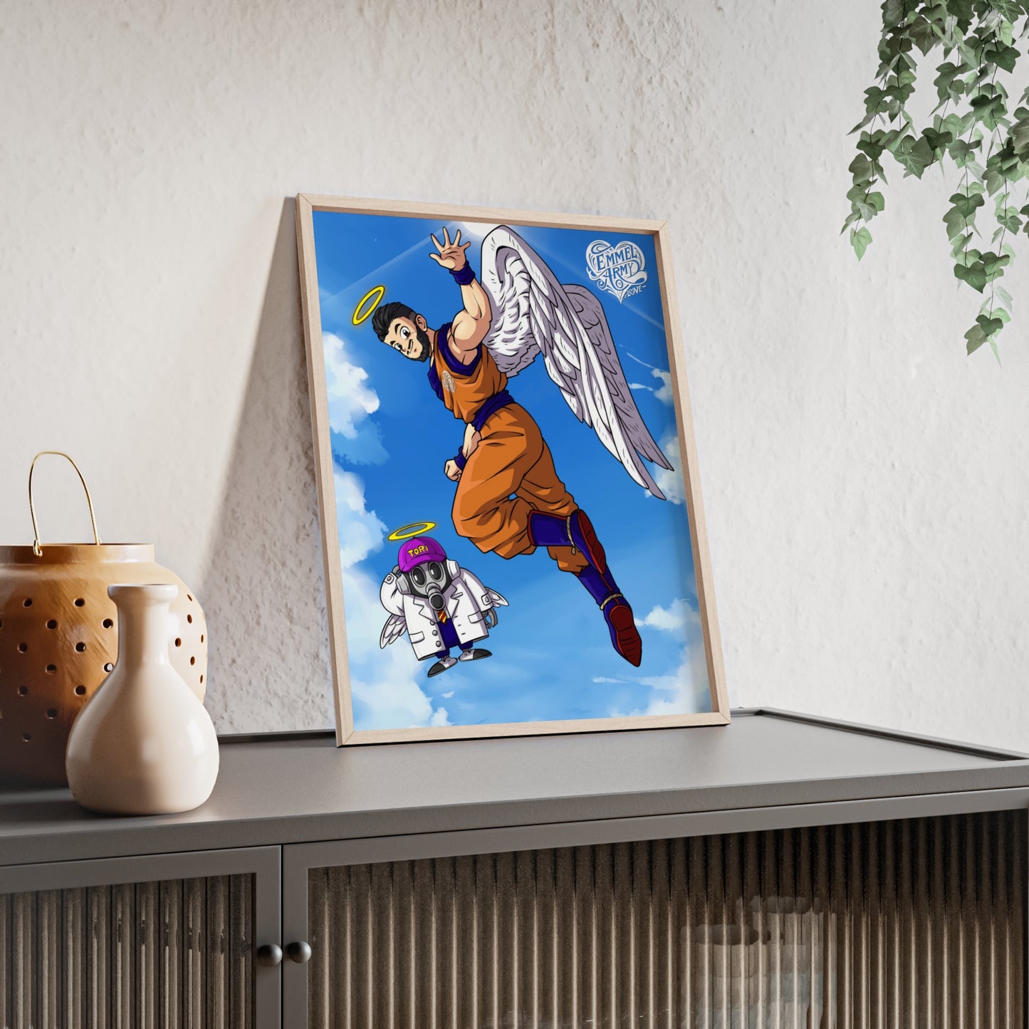 Jan x Dragonball (Farewell Akira) - Poster mit Holzrahmen