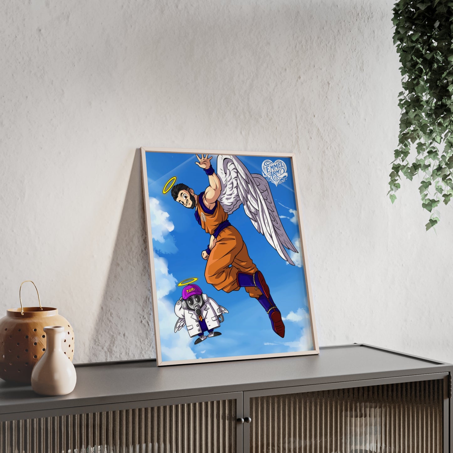 Jan x Dragonball (Farewell Akira) - Poster mit Holzrahmen