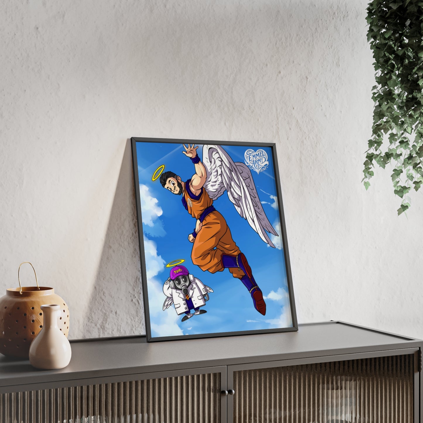 Jan x Dragonball (Farewell Akira) - Poster mit Holzrahmen