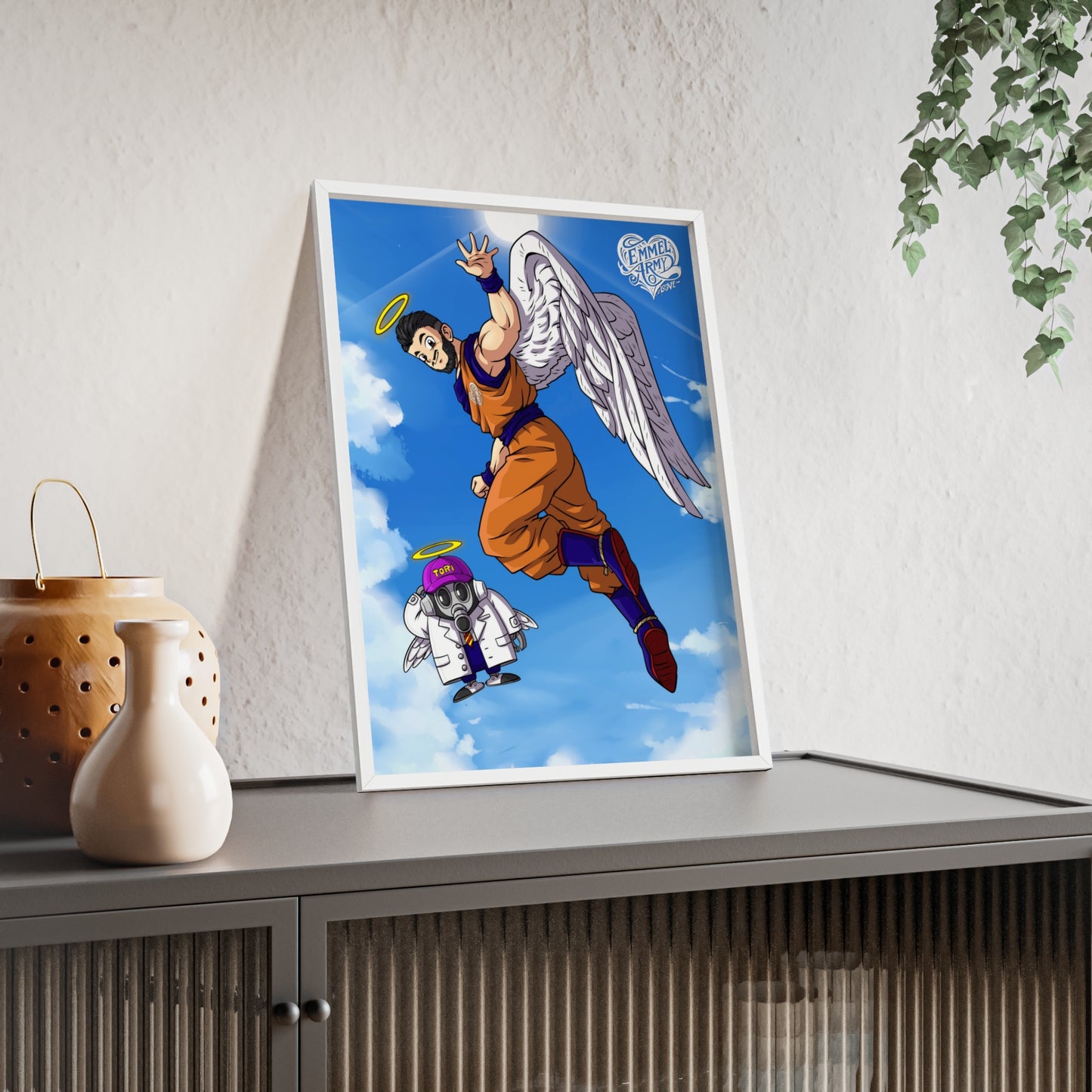 Jan x Dragonball (Farewell Akira) - Poster mit Holzrahmen