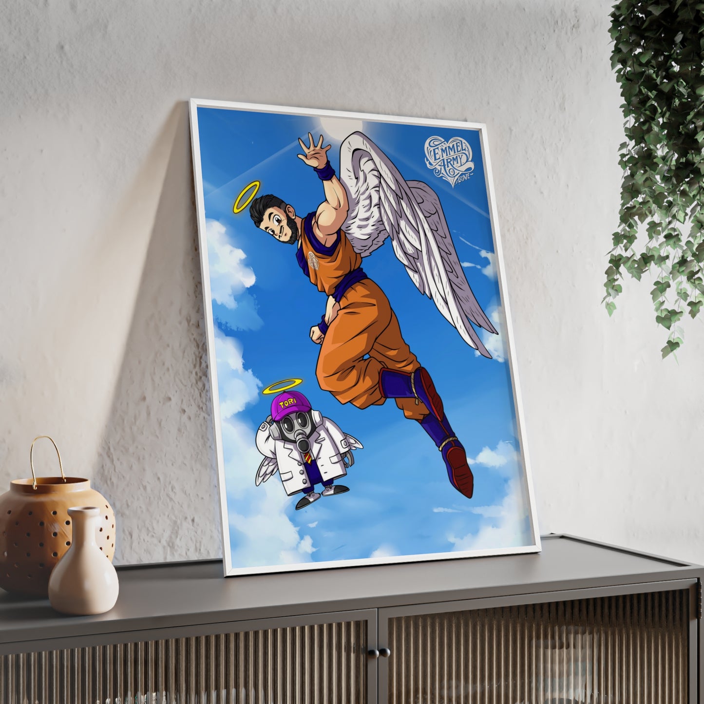 Jan x Dragonball (Farewell Akira) - Poster mit Holzrahmen